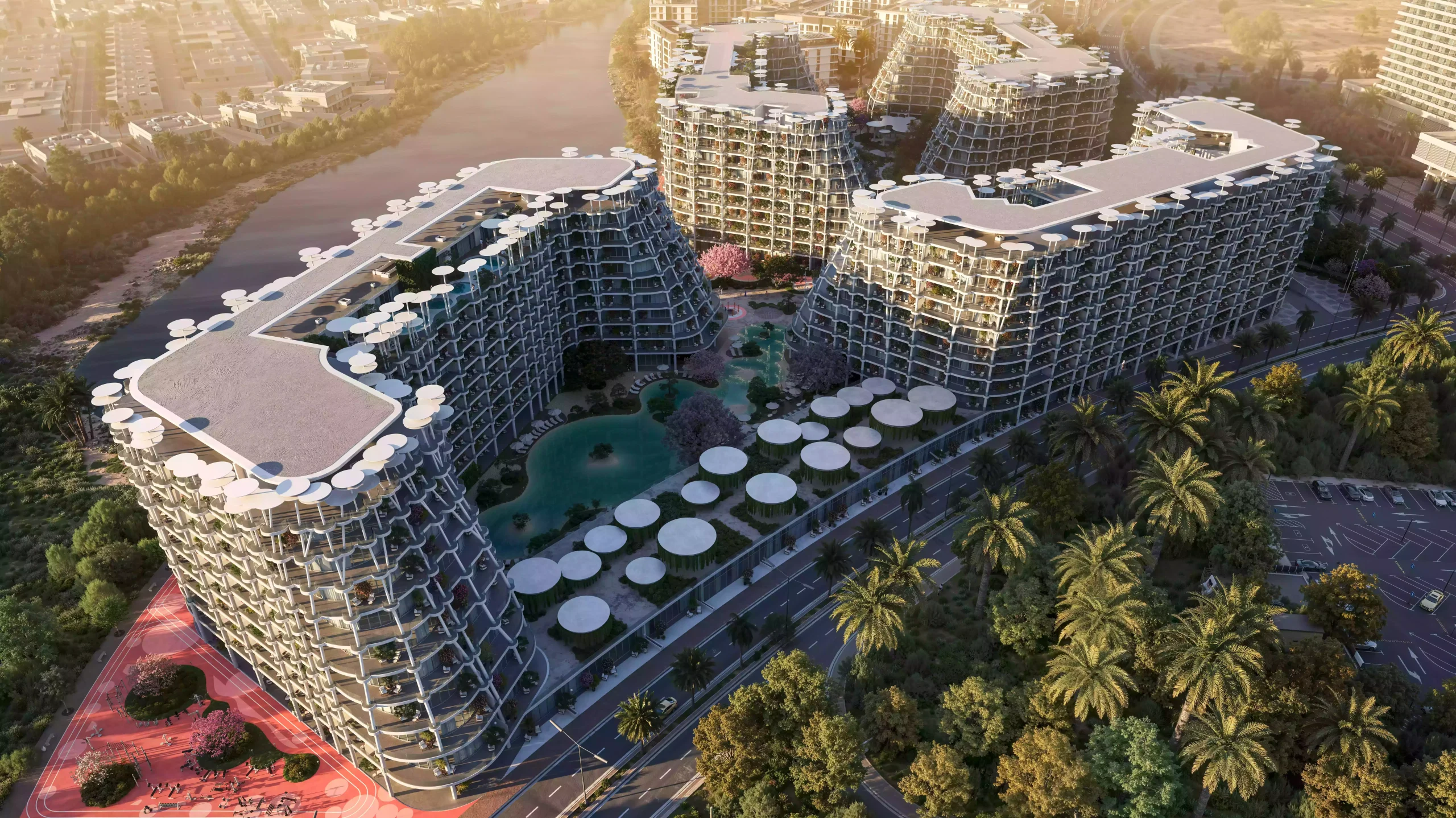 Sakura Gardens resort-style residences surrounded by greenery in Falcon City of Wonders
